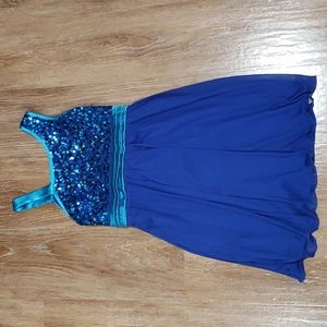 (10) Newberry Youth Girl's Sequin Fit & Flare Satin Accents Party Dance Occasion